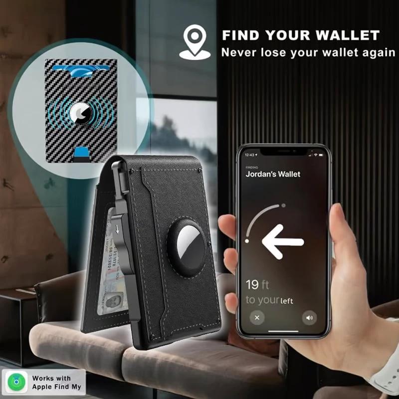 Pop Up aluminum bag Money Clip Slim Leather Slots Credit Card Holder RFID Blocking Bifold Minimalist Wallet by BowLift