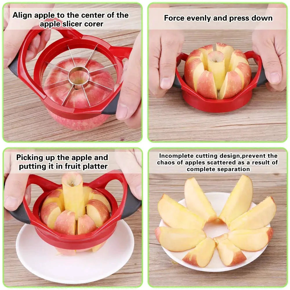 Stainless Steel Apple Slicer 8-Blade Extra-Large Corer and Divider by Bowlift