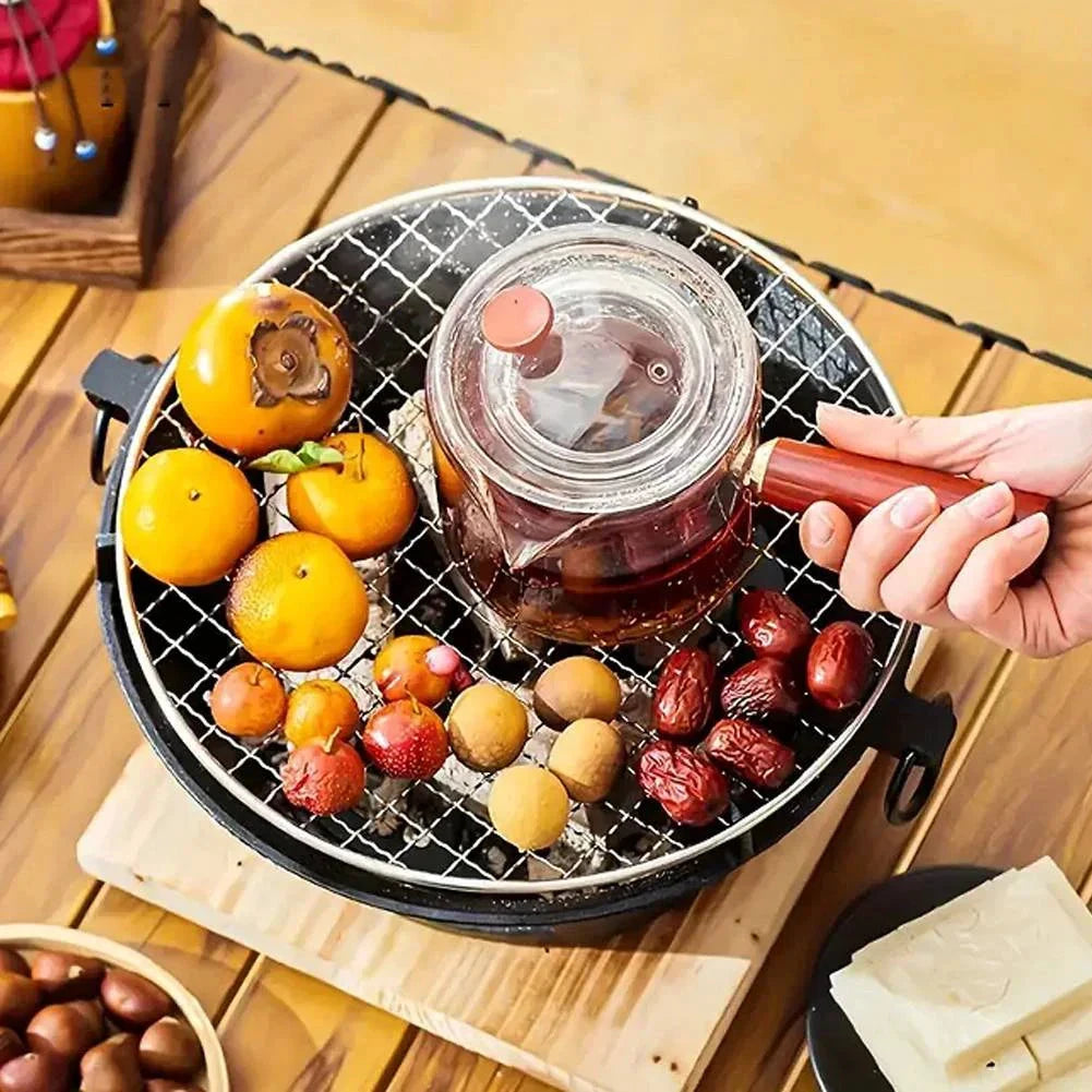 Stainless Steel BBQ Grill Tabletop Cast Iron Charcoal Grill Stove by Bowlift
