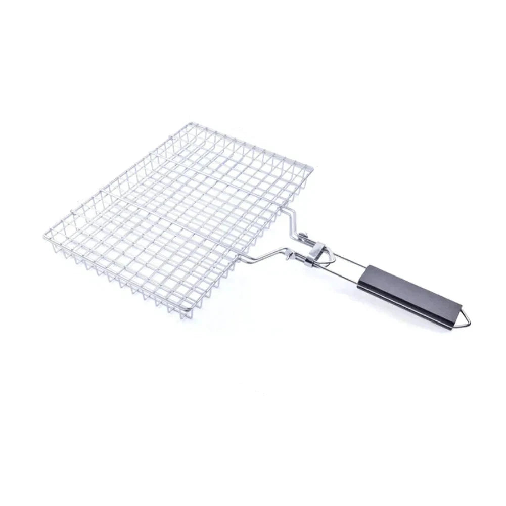 Stainless Steel BBQ Mesh Non Stick Grilling Basket Grill Barbecue Tool by Bowlift