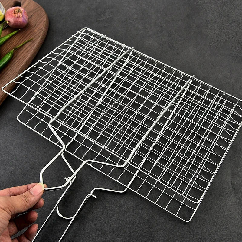 Stainless Steel BBQ Mesh Non Stick Grilling Basket Grill Barbecue Tool by Bowlift