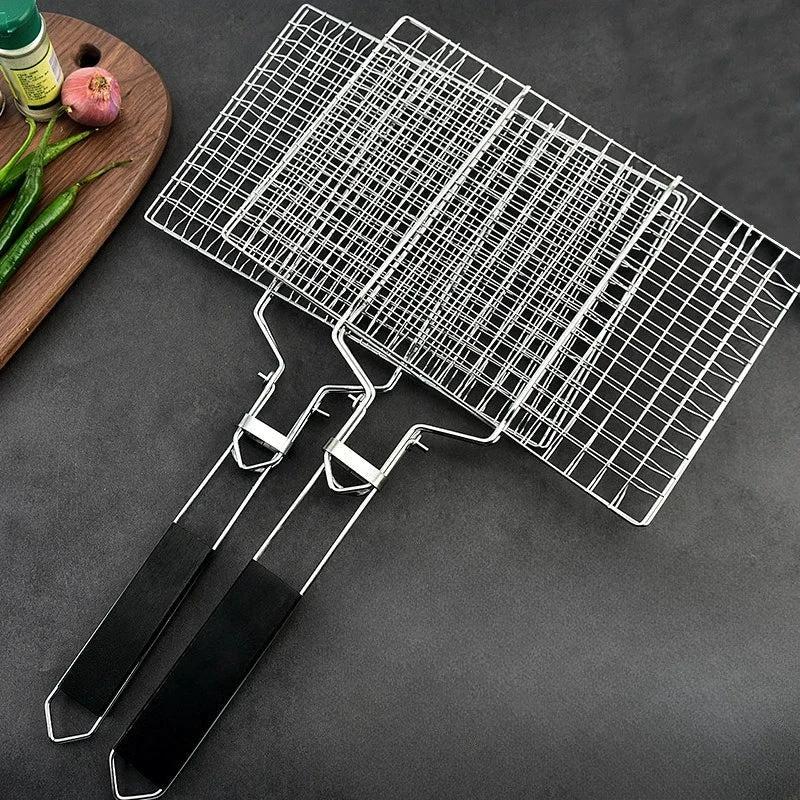 Stainless Steel BBQ Mesh Non Stick Grilling Basket Grill Barbecue Tool by Bowlift