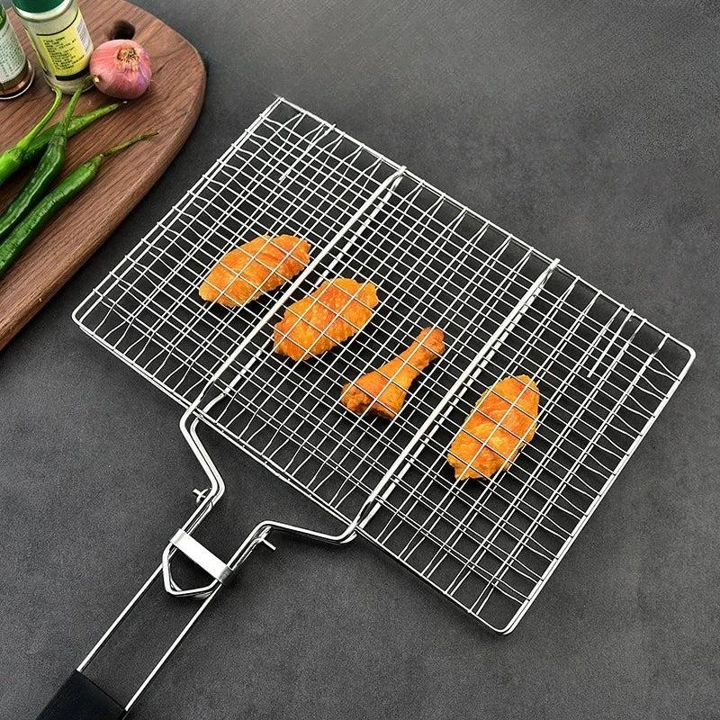 Stainless Steel BBQ Mesh Non Stick Grilling Basket Grill Barbecue Tool by Bowlift