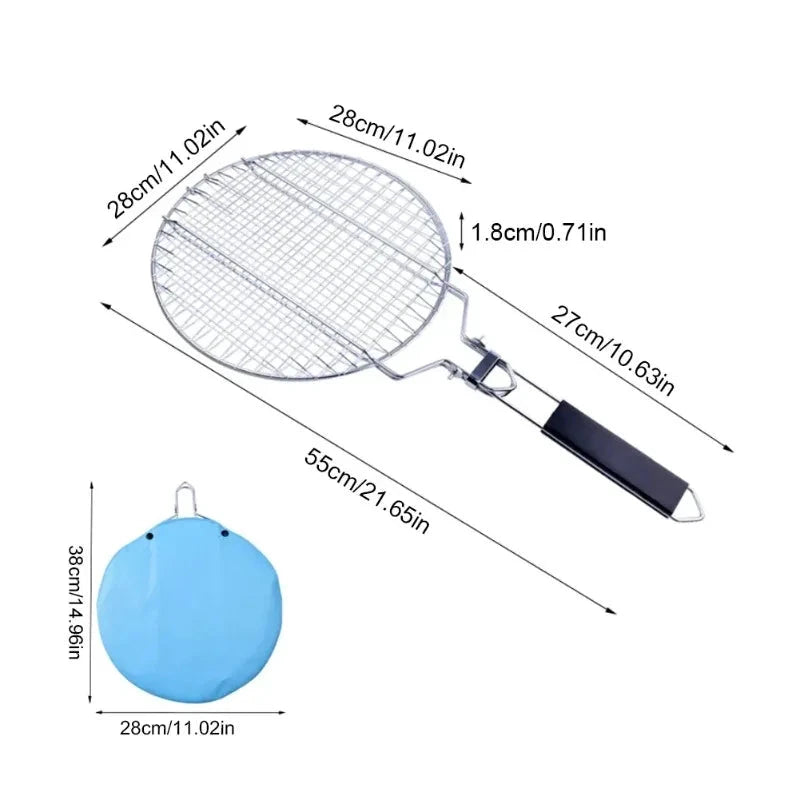 Stainless Steel BBQ Mesh Non Stick Grilling Basket Grill Barbecue Tool by Bowlift