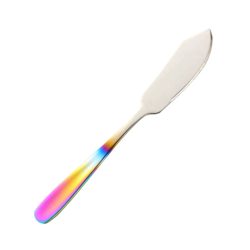 Stainless Steel Butter Knife Colorful Dessert Jam Cream Cheese Spreader by Bowlift