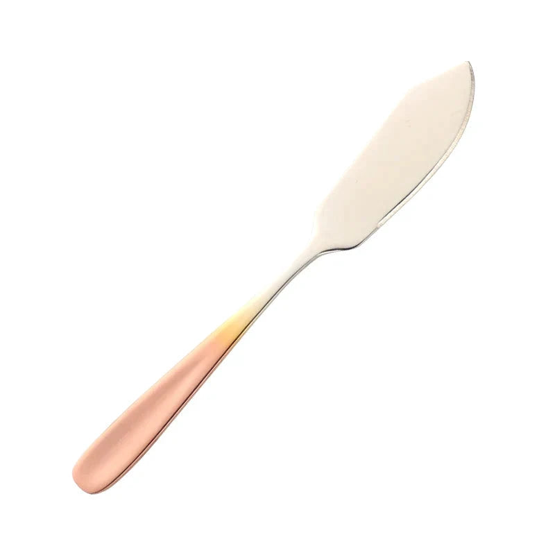 Stainless Steel Butter Knife Colorful Dessert Jam Cream Cheese Spreader by Bowlift