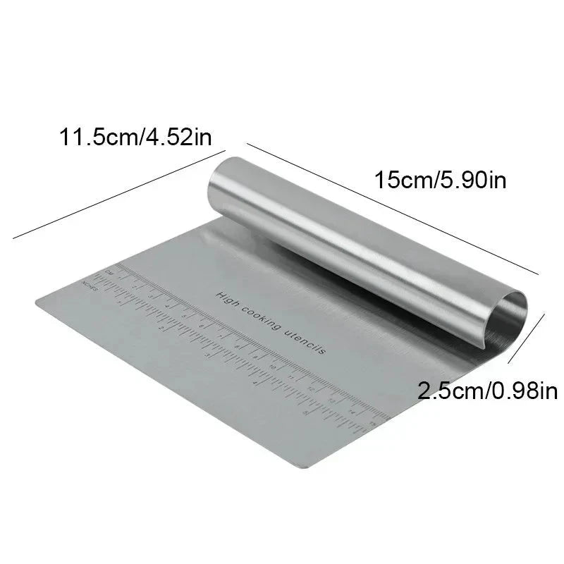 Stainless Steel Cake Scraper Dough Cutter Pastry Spatula Baking Tool by Bowlift
