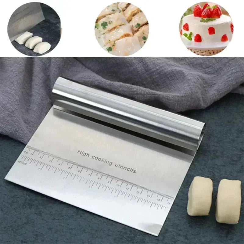 Stainless Steel Cake Scraper Dough Cutter Pastry Spatula Baking Tool by Bowlift