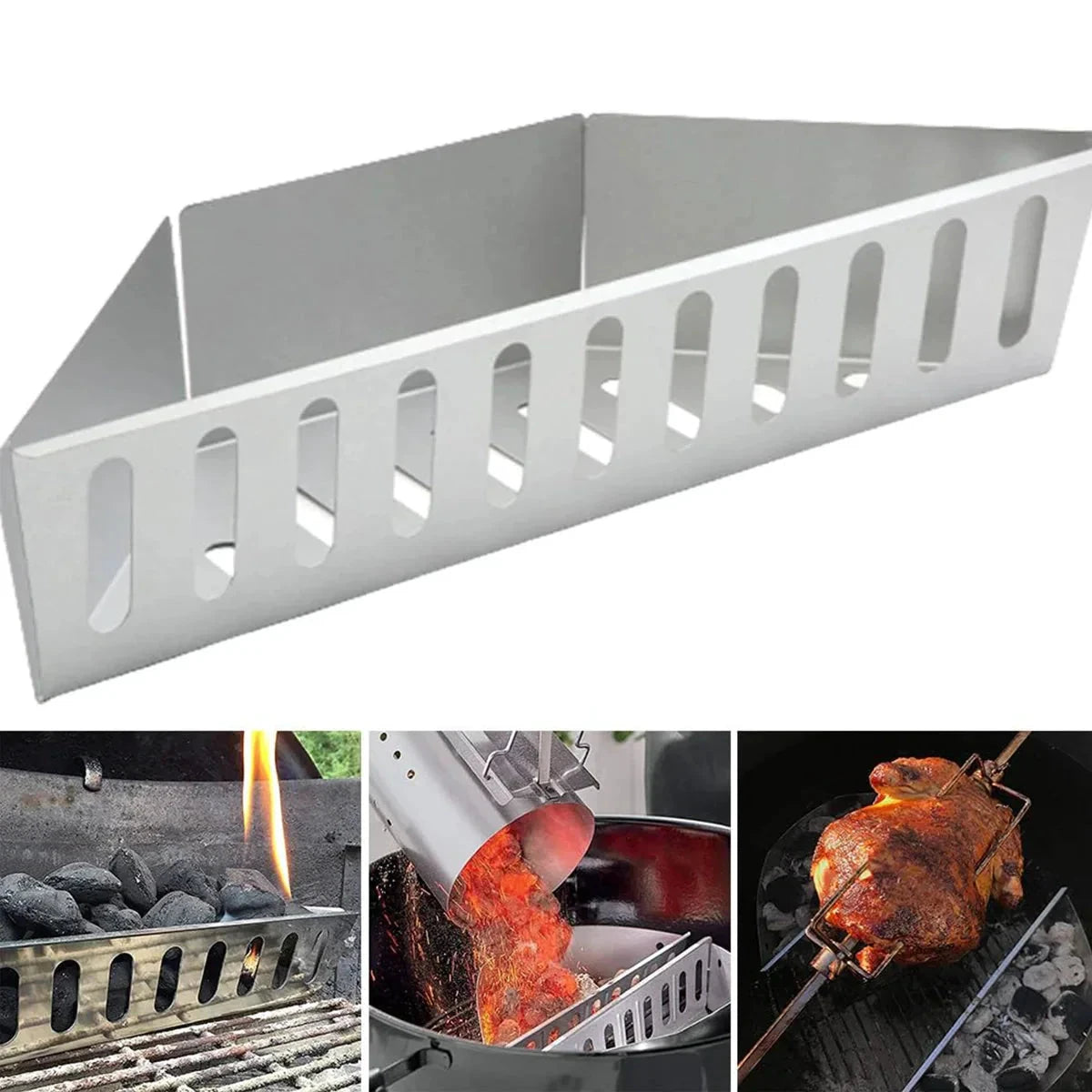 Stainless Steel Charcoal Basket BBQ Charcoal Grill Accessories by Bowlift