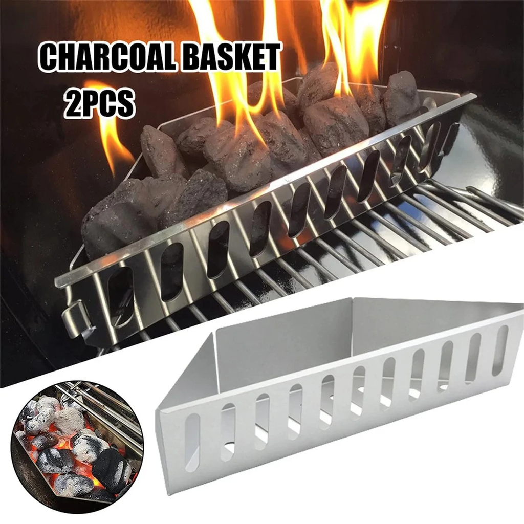 Stainless Steel Charcoal Basket BBQ Charcoal Grill Accessories by Bowlift
