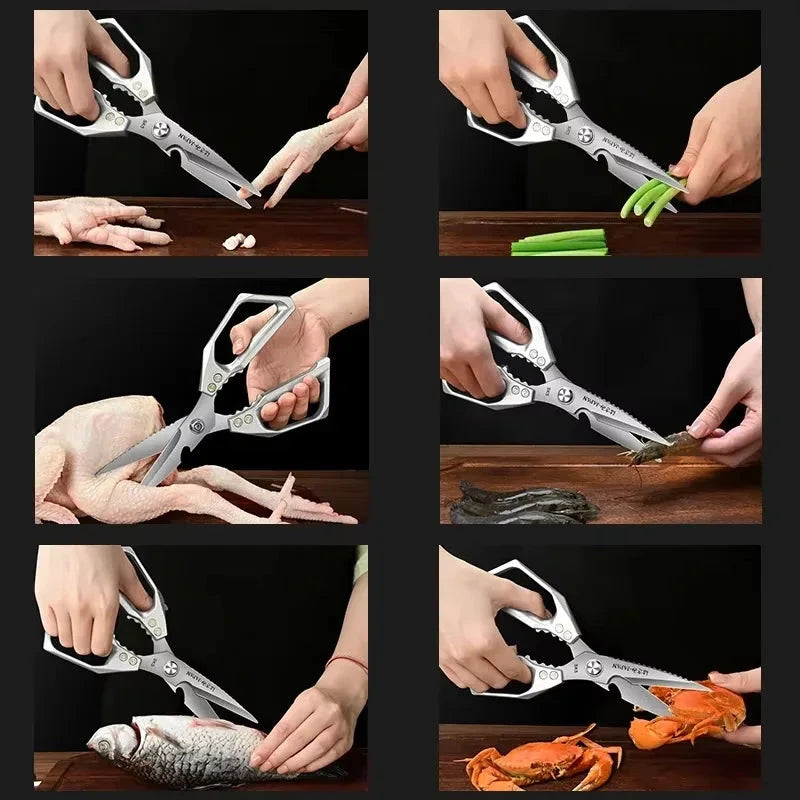 Stainless Steel Chicken Bone Scissors Multifunction Kitchen Food Shears by Bowlift