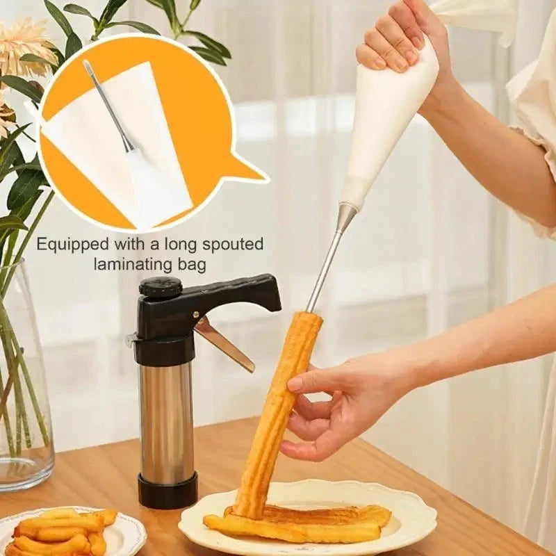 Stainless Steel Churro Maker Cookie Press and Cake Decorating Tool by Bowlift