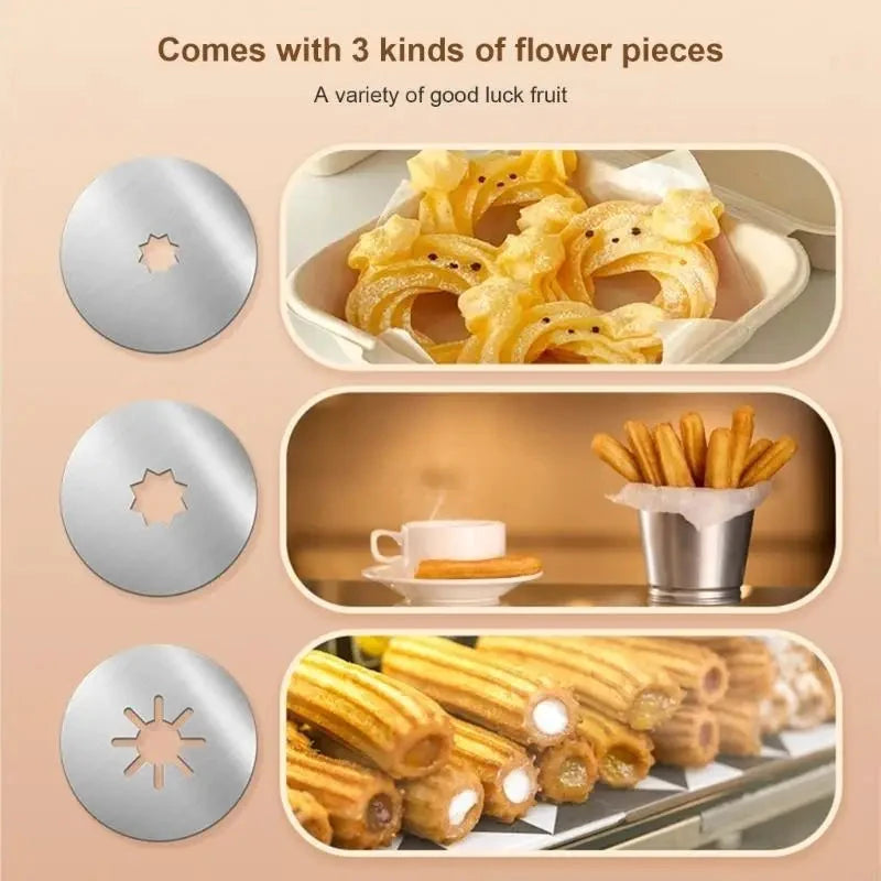 Stainless Steel Churro Maker Cookie Press and Cake Decorating Tool by Bowlift