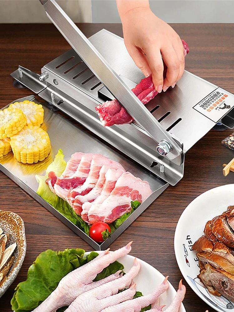 Stainless Steel Commercial Manual Frozen Meat Slicer Bone Cutting Tool by Bowlift