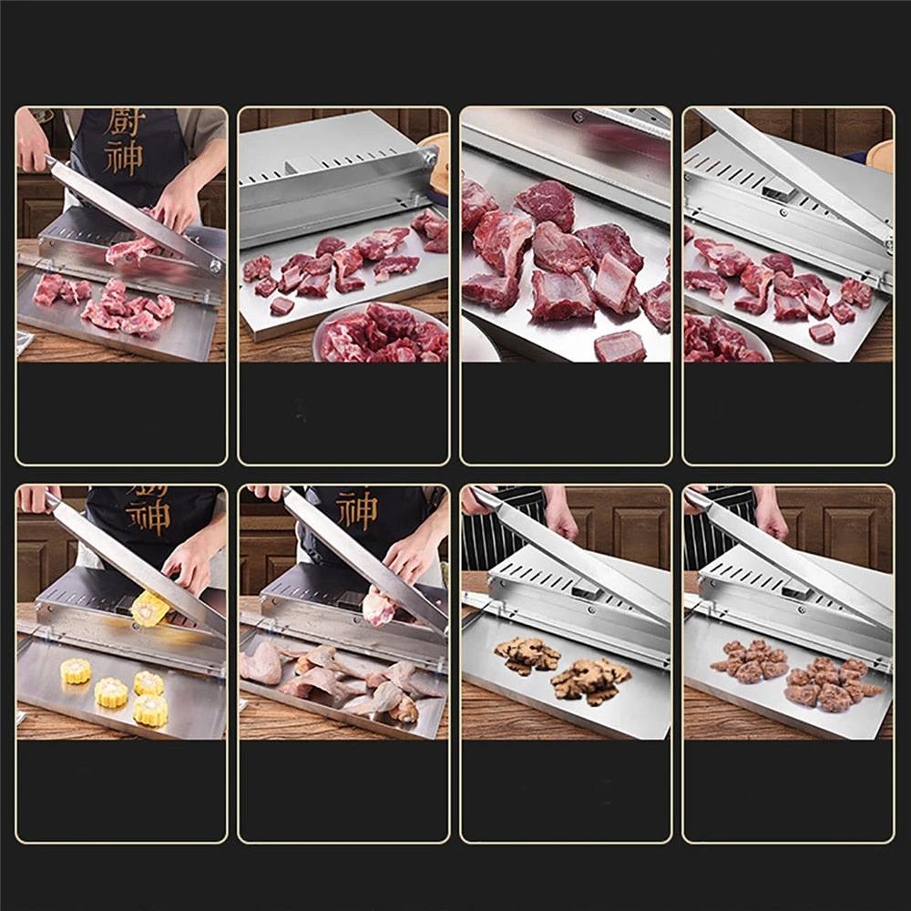 Stainless Steel Commercial Manual Frozen Meat Slicer Bone Cutting Tool by Bowlift