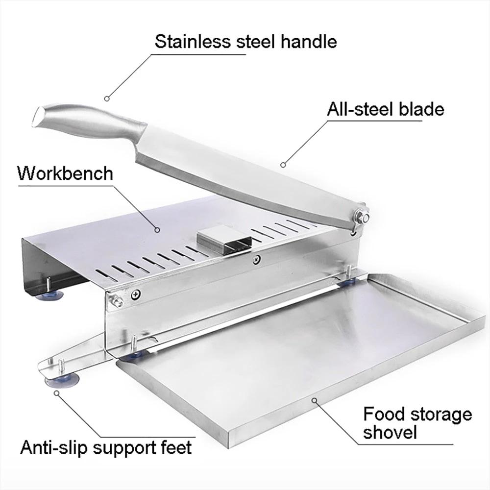 Stainless Steel Commercial Manual Frozen Meat Slicer Bone Cutting Tool by Bowlift