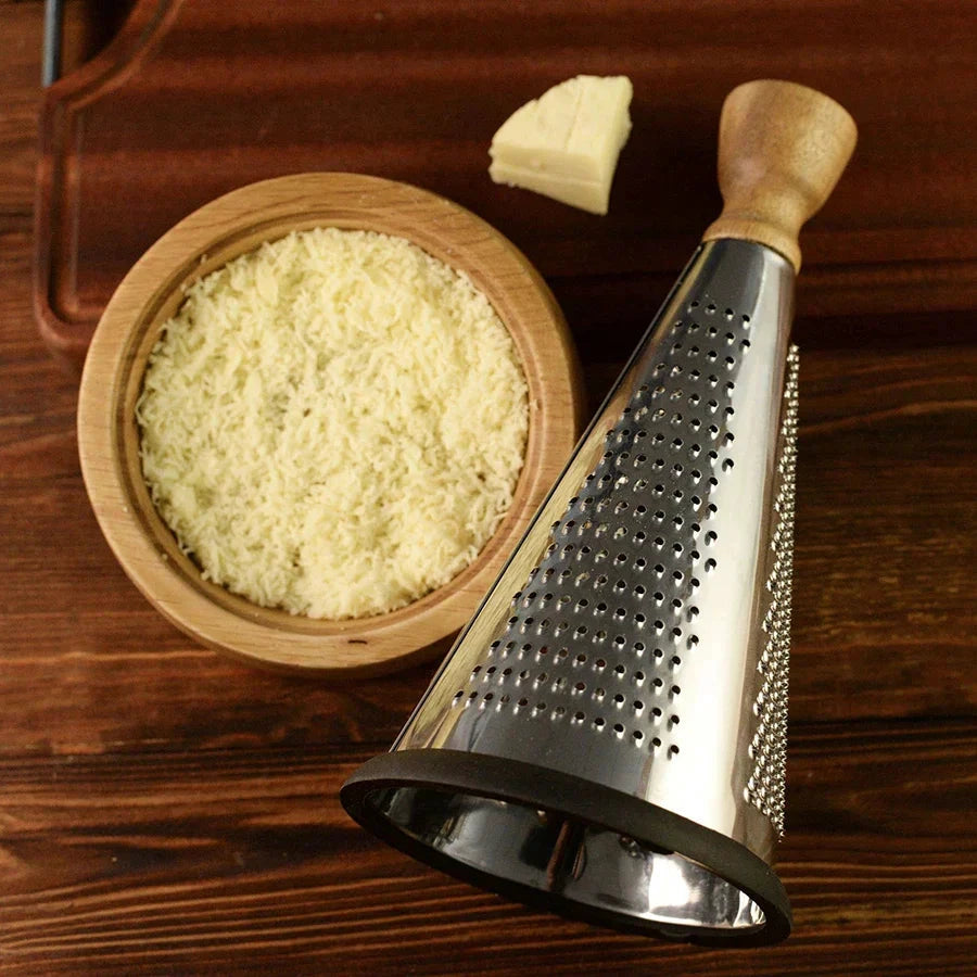 Stainless Steel Cone Cheese Grater Multi Purpose Manual Rotary Grater by Bowlift