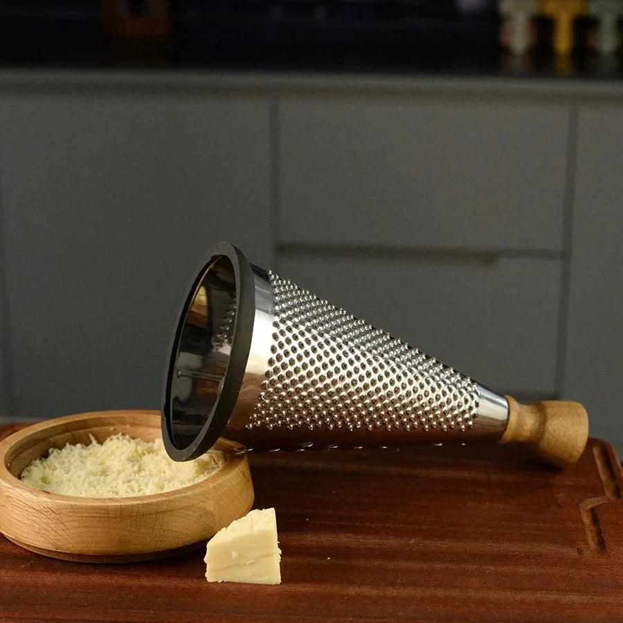 Stainless Steel Cone Cheese Grater Multi Purpose Manual Rotary Grater by Bowlift