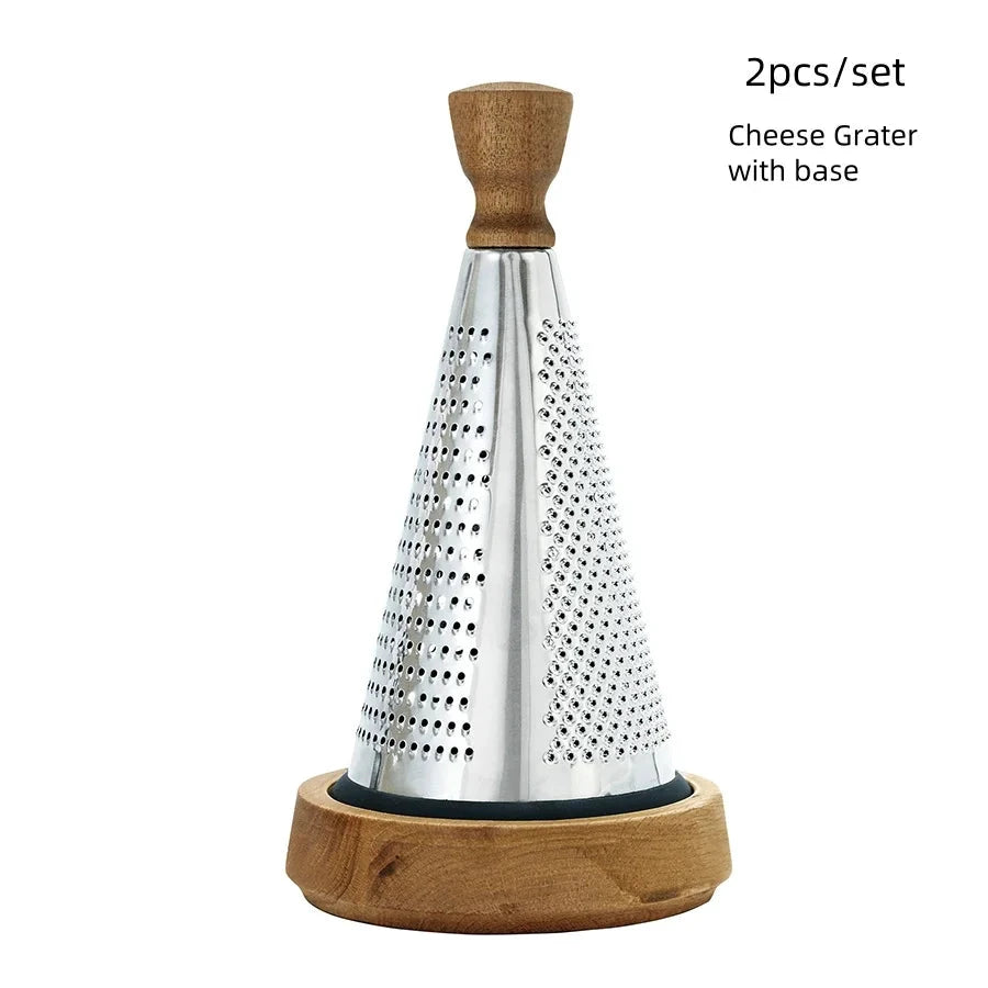 Stainless Steel Cone Cheese Grater Multi Purpose Manual Rotary Grater by Bowlift