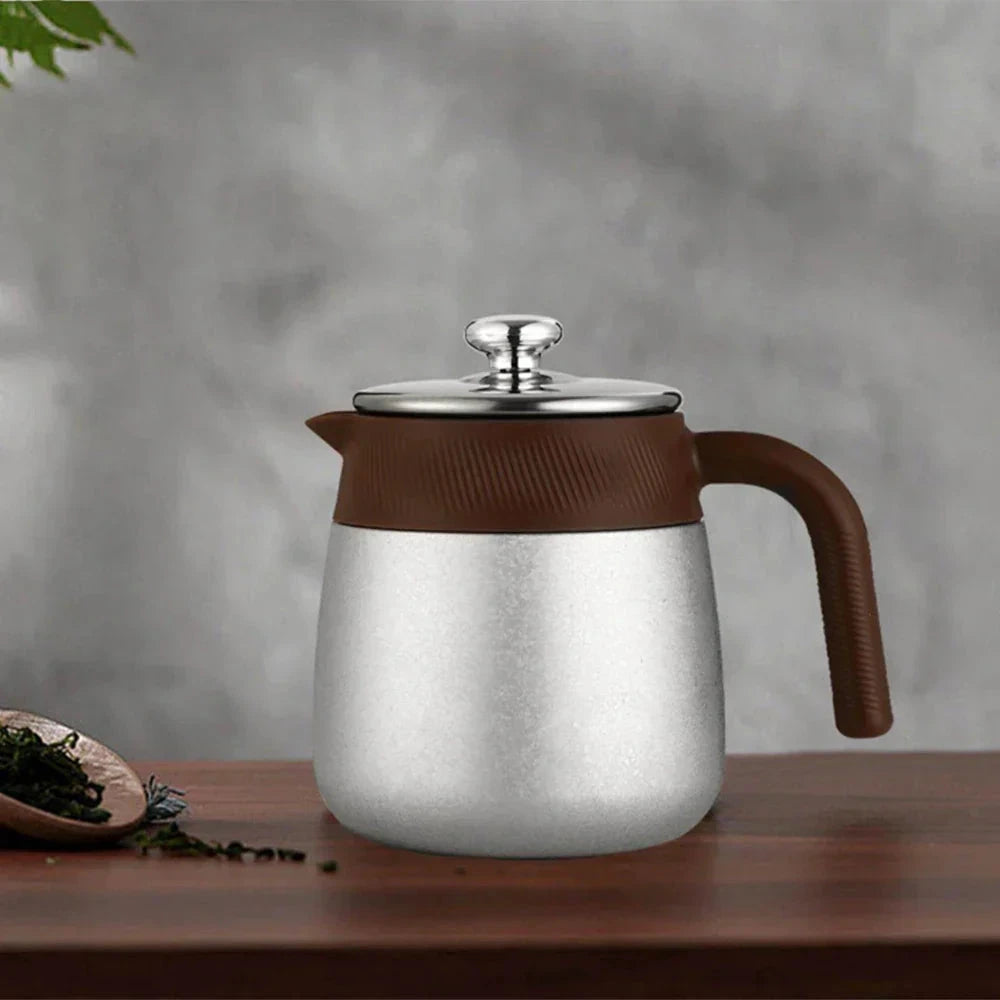 Stainless Steel Covered Stew Teapot with Titanium-Coated Inner Thermos by Bowlift
