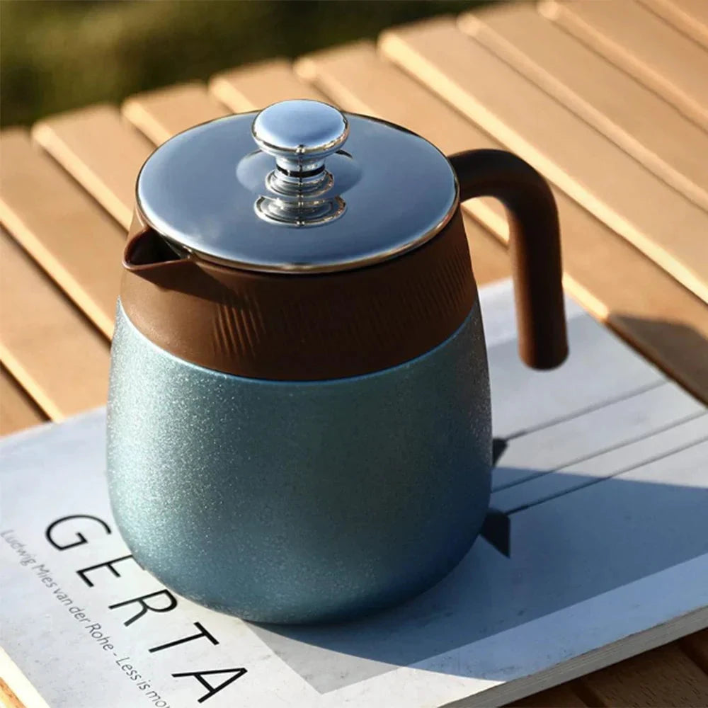 Stainless Steel Covered Stew Teapot with Titanium-Coated Inner Thermos by Bowlift