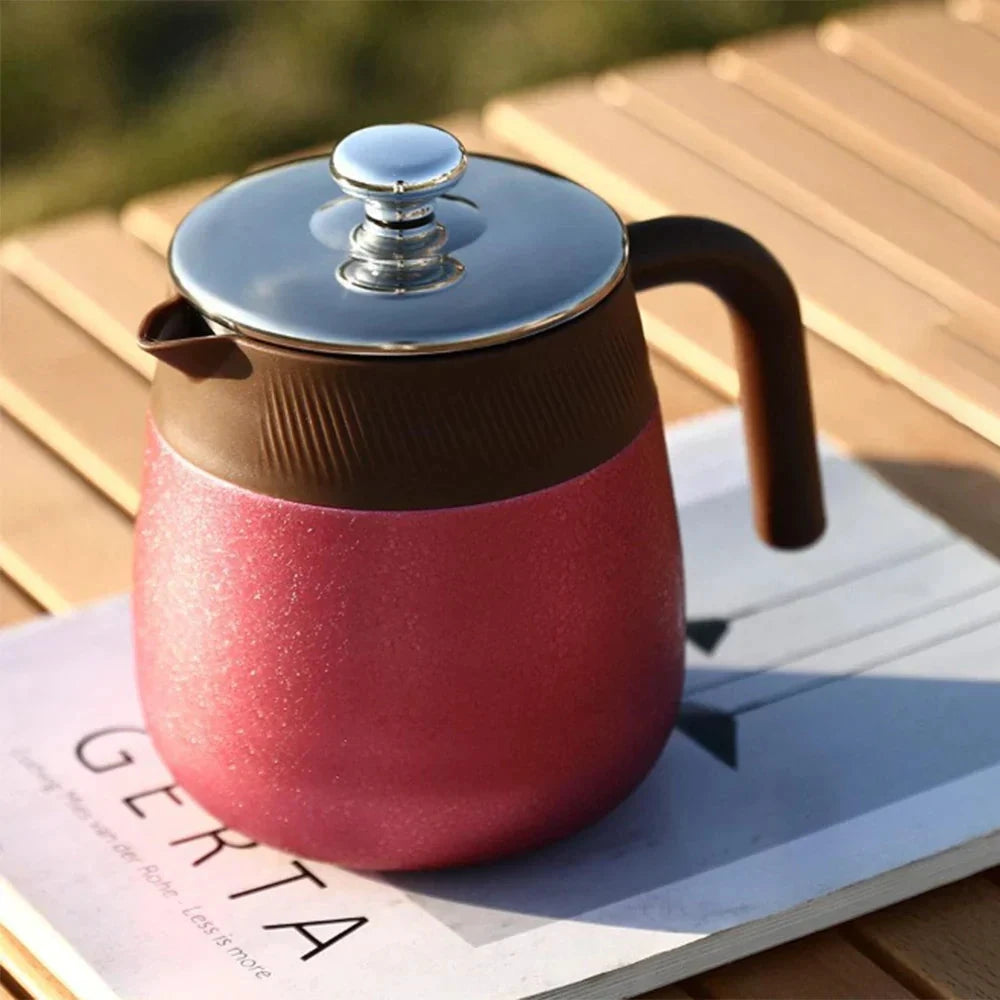 Stainless Steel Covered Stew Teapot with Titanium-Coated Inner Thermos by Bowlift