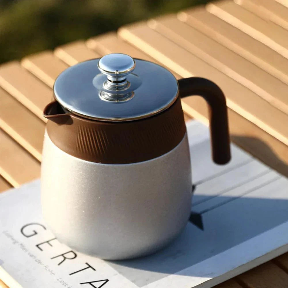 Stainless Steel Covered Stew Teapot with Titanium-Coated Inner Thermos by Bowlift