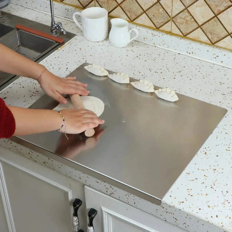Stainless Steel Cutting Board with Lip Multifunction Chopping Board by Bowlift
