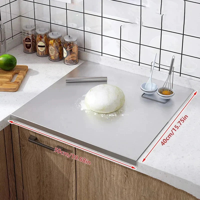 Stainless Steel Cutting Board with Lip Multifunction Chopping Board by Bowlift