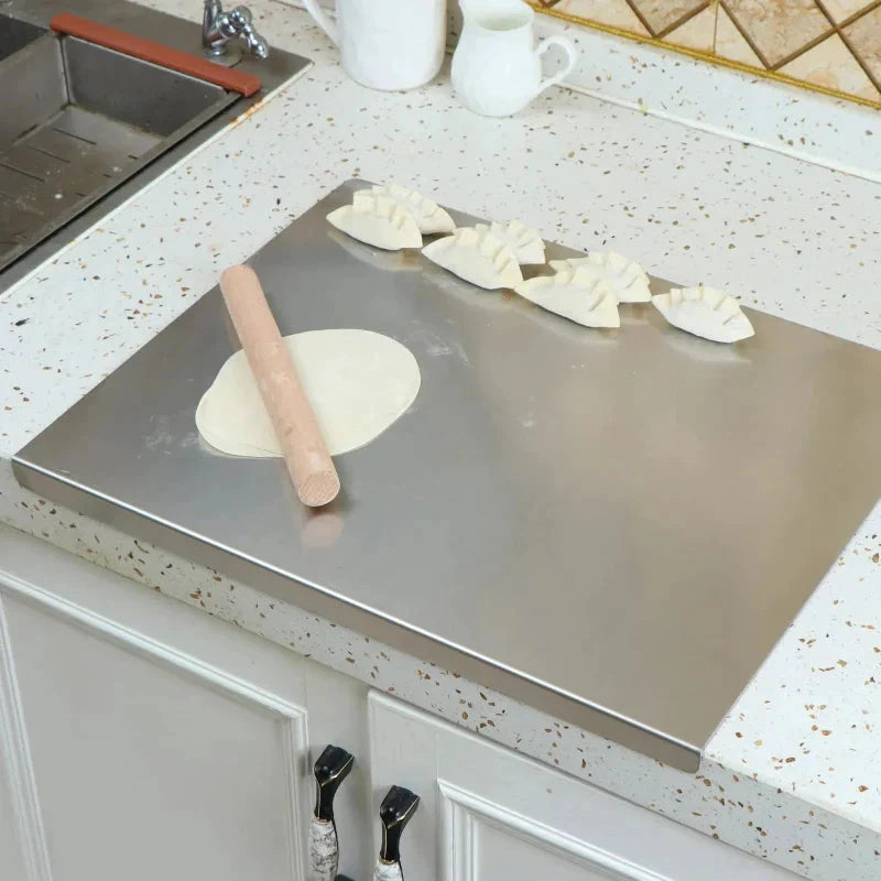 Stainless Steel Cutting Board with Lip Multifunction Chopping Board by Bowlift