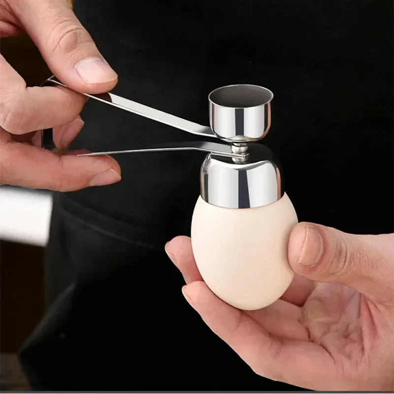 Stainless Steel Double Head Egg Scissors Eggshell Opener and Cutter by Bowlift