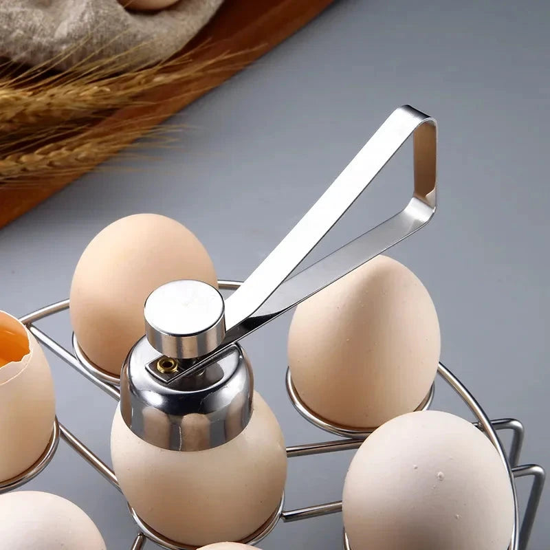 Stainless Steel Double Head Egg Scissors Eggshell Opener and Cutter by Bowlift