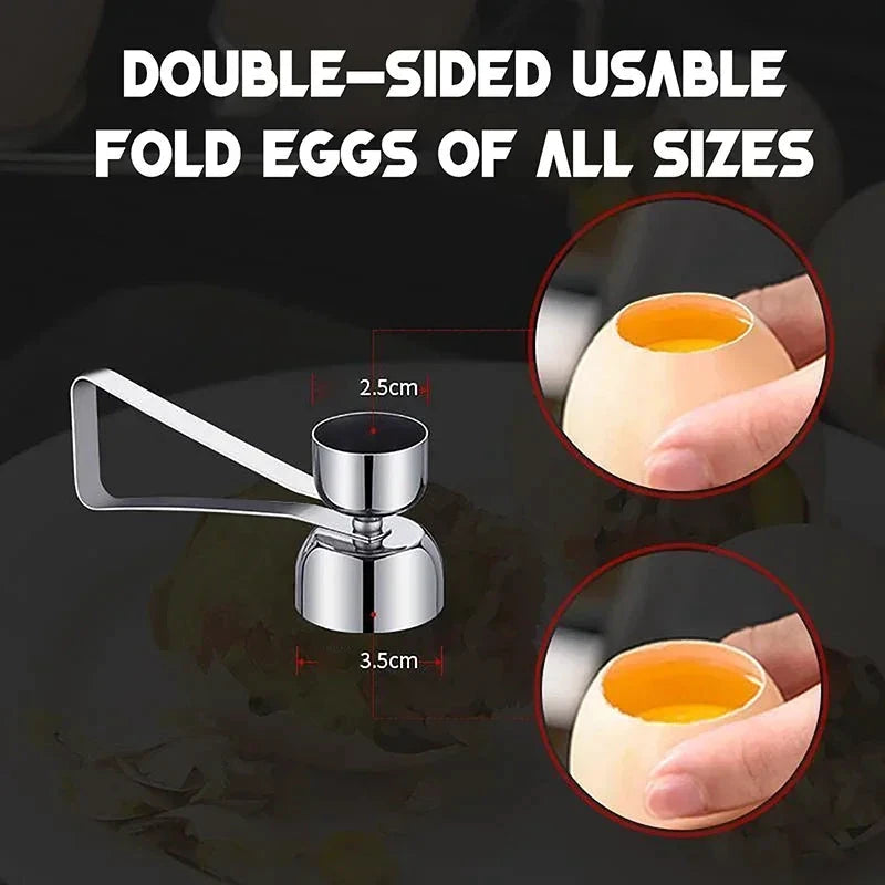 Stainless Steel Double Head Egg Scissors Eggshell Opener and Cutter by Bowlift