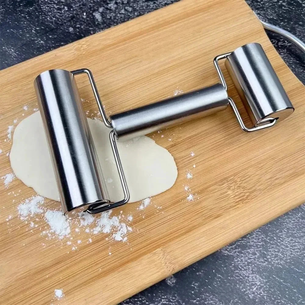 Stainless Steel Dough Roller Nonstick Rolling Pin Home Baking Tools by Bowlift