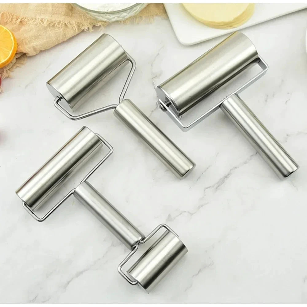 Stainless Steel Dough Roller Nonstick Rolling Pin Home Baking Tools by Bowlift