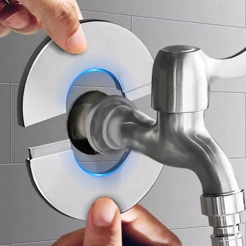 Stainless Steel Faucet Cover Self-Adhesive Faucet Shower Water Pipe by Bowlift