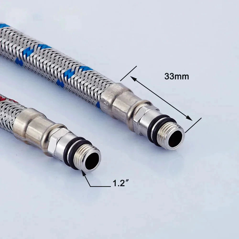 Stainless Steel Flexible Plumbing Pipe Cold Hot Mixer Faucet Pipe Hose by Bowlift