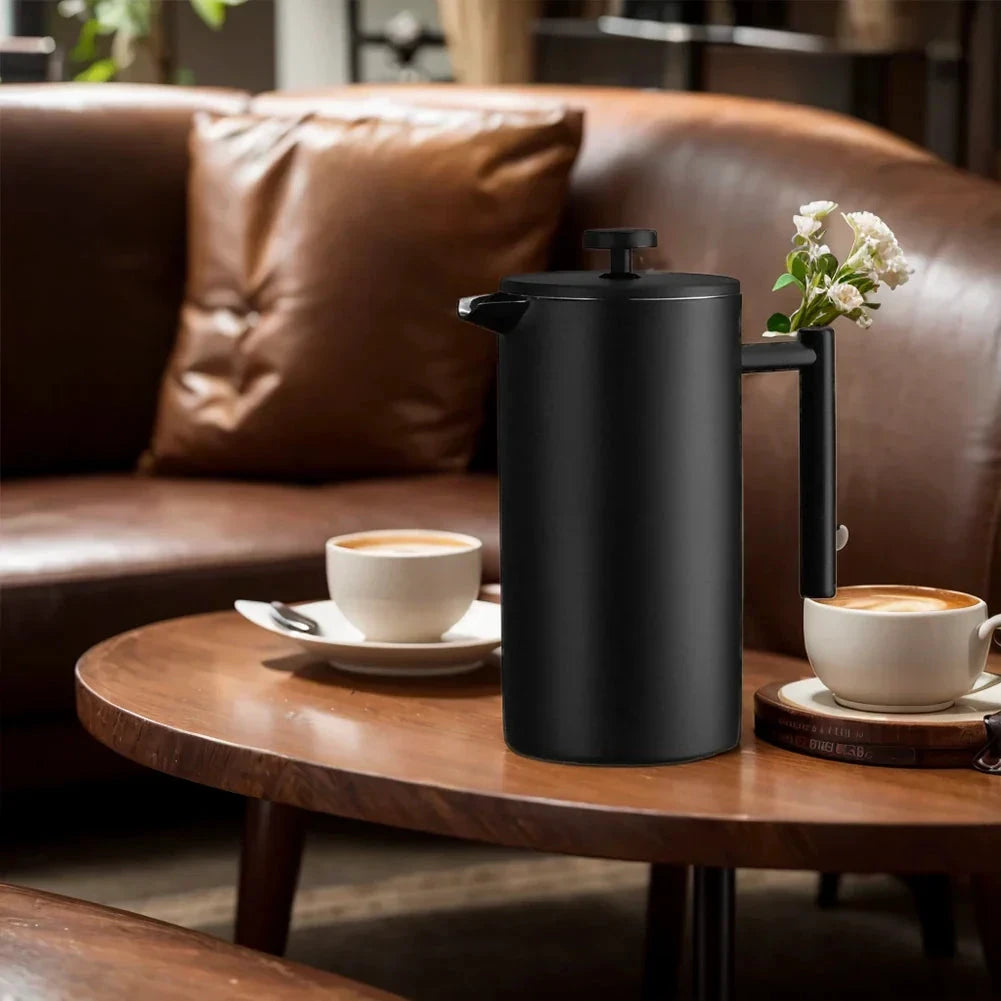 Stainless Steel French Press Double Wall Insulated Coffee Tea Maker by Bowlift