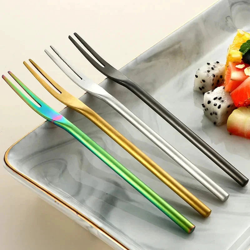 Stainless Steel Fruit Fork For Dessert Cake Snack Forks Tableware by Bowlift