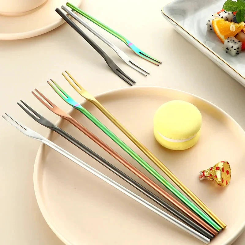 Stainless Steel Fruit Fork For Dessert Cake Snack Forks Tableware by Bowlift