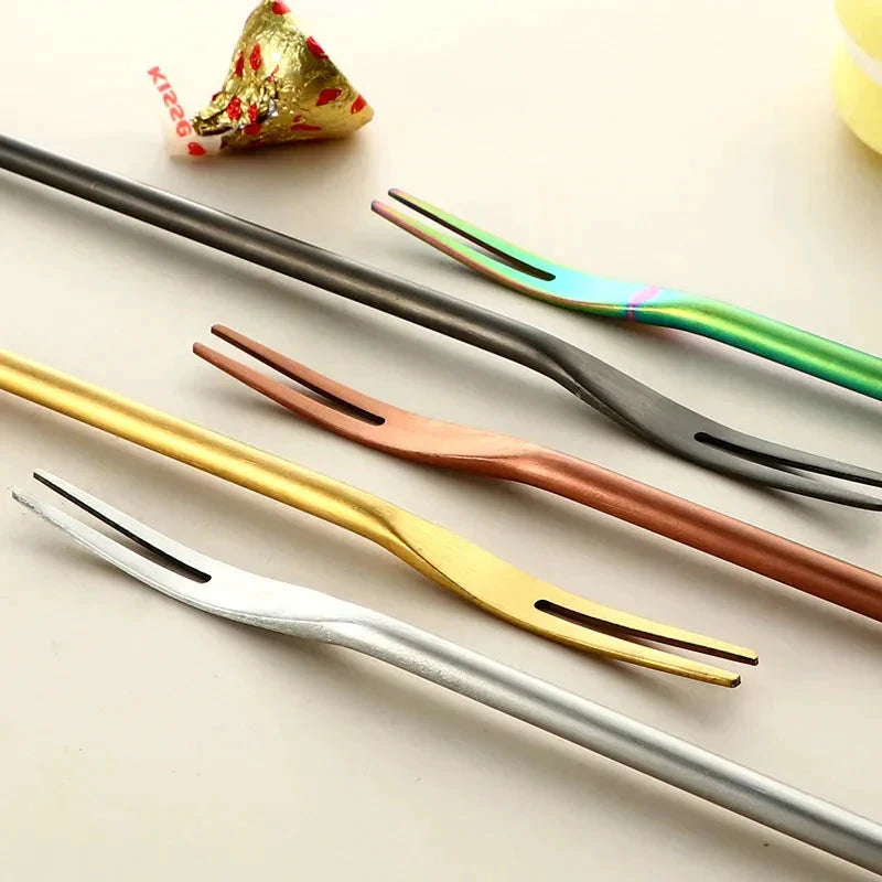 Stainless Steel Fruit Fork For Dessert Cake Snack Forks Tableware by Bowlift