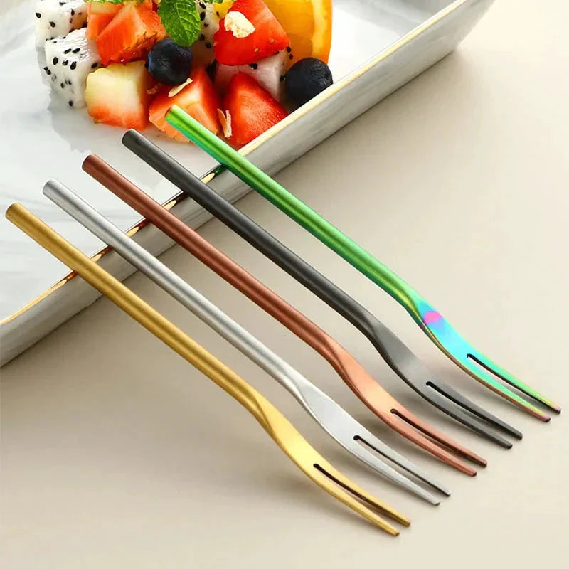 Stainless Steel Fruit Fork For Dessert Cake Snack Forks Tableware by Bowlift