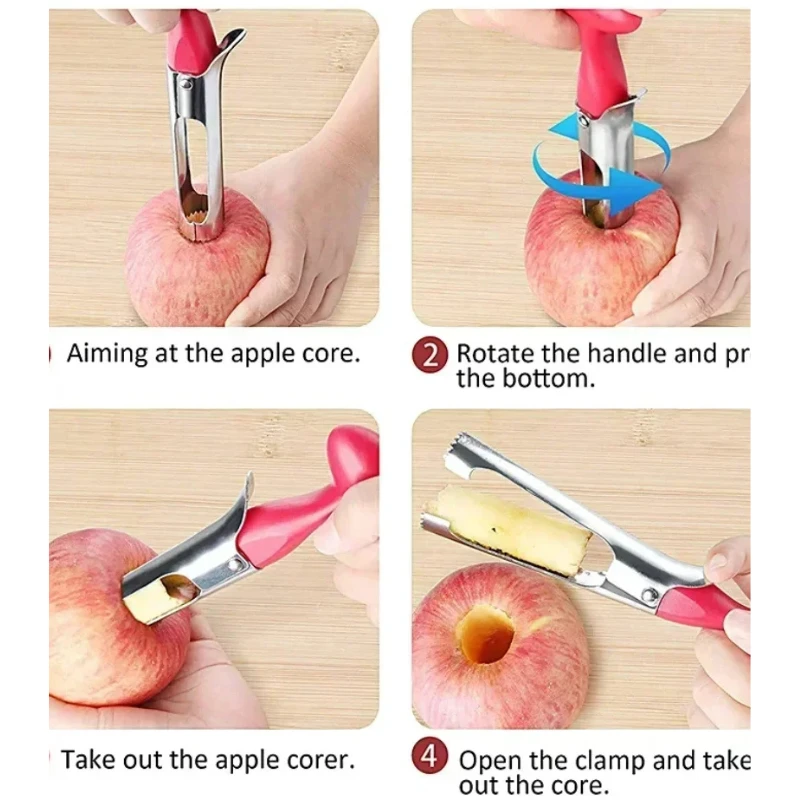 Stainless Steel Fruit Seed Remover Tool Premium Apple Corer Remover by Bowlift