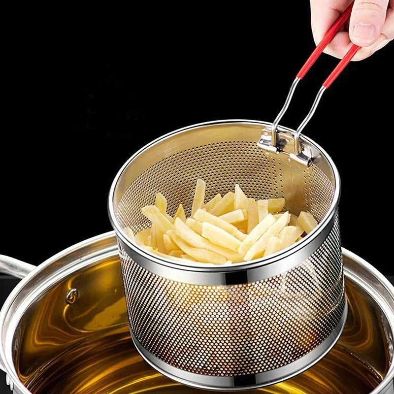 Stainless Steel Fryer Basket Mesh Kitchen Fry Basket Strainer Colander by Bowlift