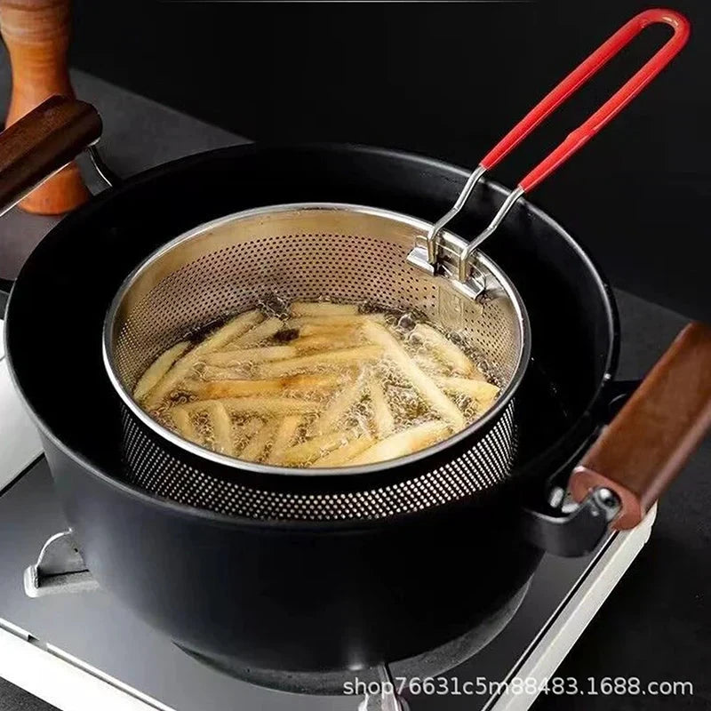 Stainless Steel Fryer Basket Mesh Kitchen Fry Basket Strainer Colander by Bowlift