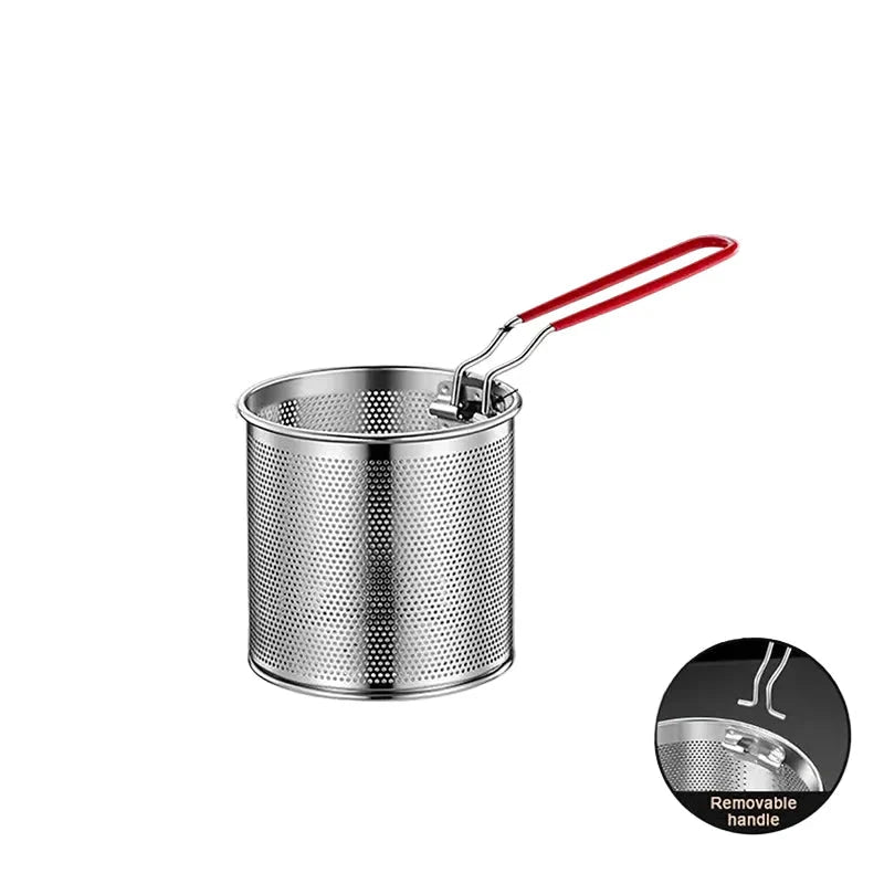 Stainless Steel Fryer Basket Mesh Kitchen Fry Basket Strainer Colander by Bowlift