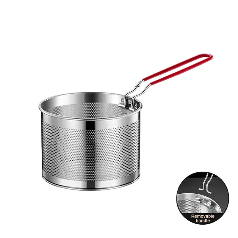 Stainless Steel Fryer Basket Mesh Kitchen Fry Basket Strainer Colander by Bowlift