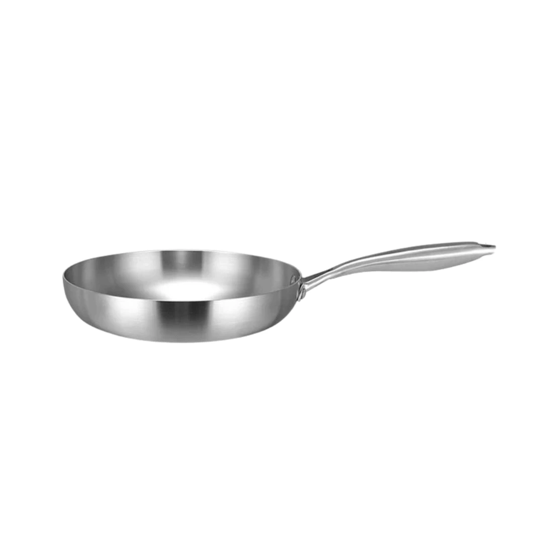 Stainless Steel Frying Pan Thick Wok Pan Fried Steak Pot Cookware by Bowlift