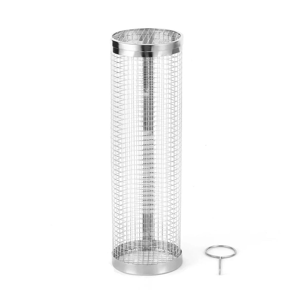 Stainless Steel Grill Basket Portable Barbecue Cage Rolling Grilling Basket by Bowlift