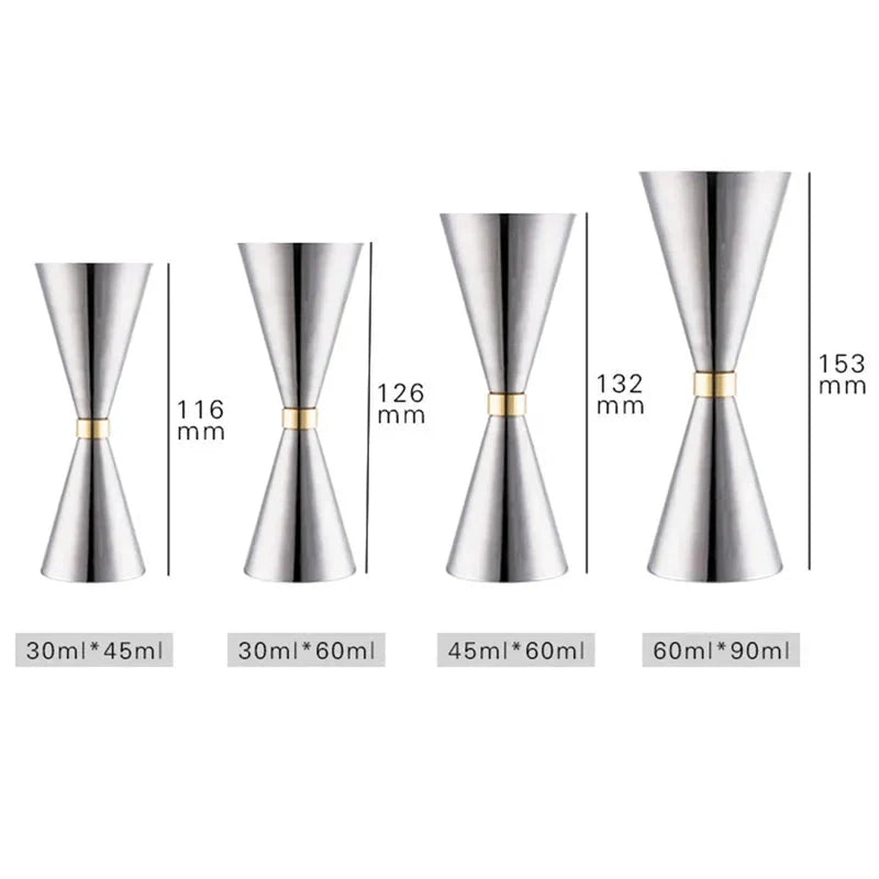 Stainless Steel Jigger Cocktail Jigger Bar Measures Bar Tools Bar Accessories by Bowlift